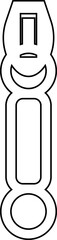 Zipper Icon Fastener, Slider, and Zip Symbol Clothing, Bag, and Textile Accessory Vector Fashion Tool, Sewing, Tailoring, Lock, and Stitch Design in Black line Style