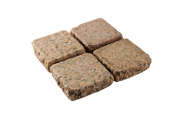 Four paving stones isolated on a white background