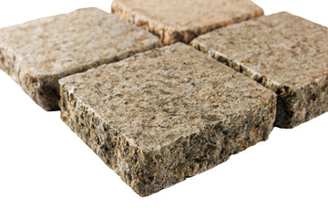 Four paving stones isolated on a white background