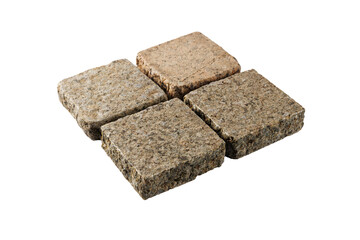 Four paving stones isolated on a white background