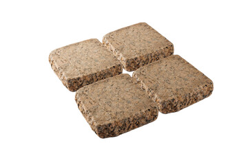 Four paving stones isolated on a white background
