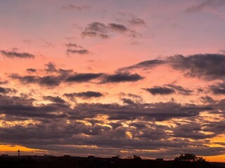 sunset in the city