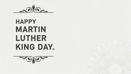 Happy martin luther king day text with decorative elements