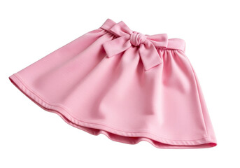 Pink skirt with a bow isolated on transparent background, a charming and stylish piece