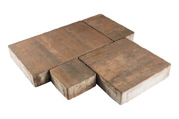Four paving stones isolated on a white background