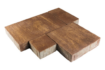 Set of paving stones isolated on a white background