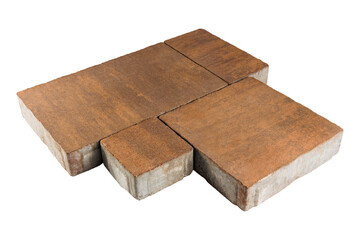 Set of paving stones isolated on a white background