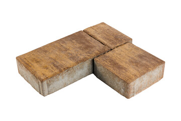 Set of paving stones isolated on a white background