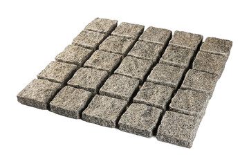 Set of paving stones isolated on a white background