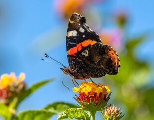 Vibrant butterfly perched on a flower