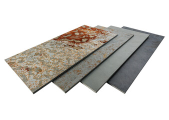 Set of red and grey Ceramic granite tiles pattern with a relief structure, background, texture