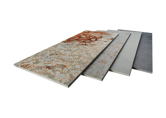 Set of red and grey Ceramic granite tiles pattern with a relief structure, background, texture