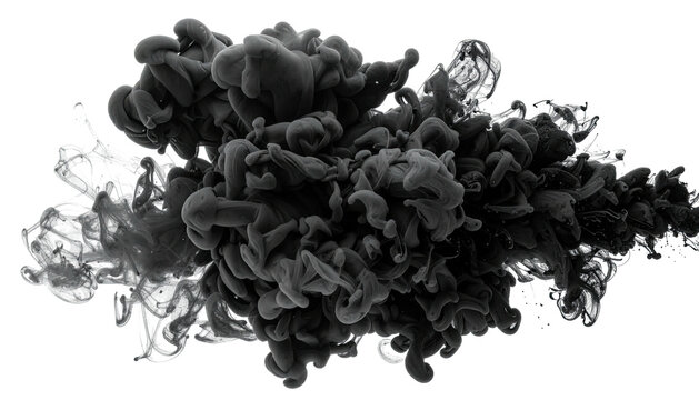 Swirling mass of dense black fluid resembling smoke or ink cloud