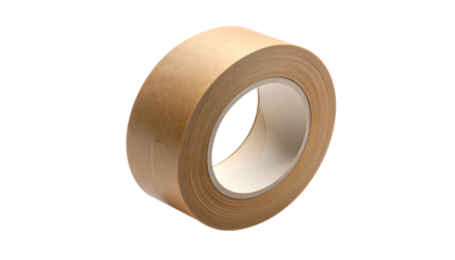 Tan tape roll, smooth surface against a solid black background