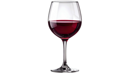 Red wine in a stemmed glass, elegant on a black background