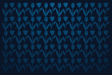 Dark blue floral pattern vector background