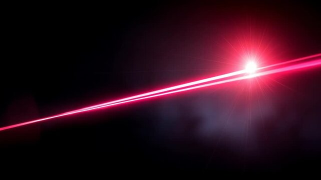 Vibrant Red Laser Beam on Dark Background for Technology and Sci-Fi Themes