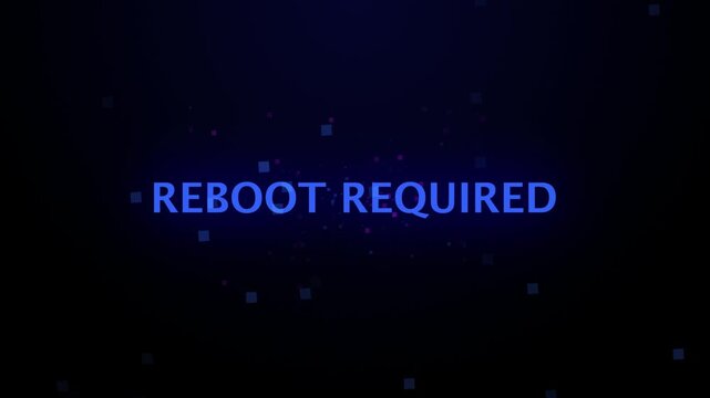 reboot required glitch error system digital suitable for technology warnings, system alerts, digital malfunctions, and cyber-themed presentations.