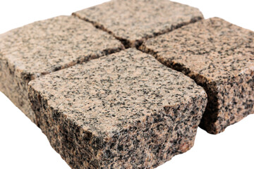 Four paving stones isolated on a white background