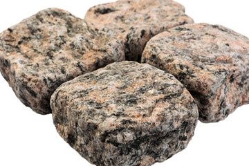 Four paving stones isolated on a white background
