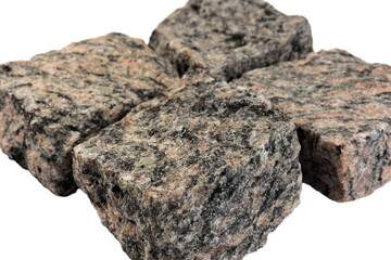 Four paving stones isolated on a white background