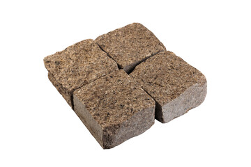 Four paving stones isolated on a white background