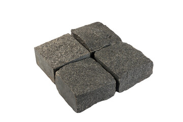Four paving stones isolated on a white background