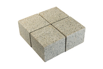 Four paving stones isolated on a white background