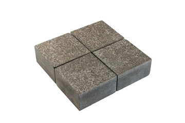 Four paving stones isolated on a white background