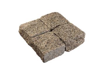 Four paving stones isolated on a white background