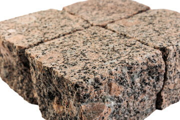 Four paving stones isolated on a white background