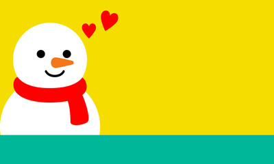 ミニマルでポップな可愛い雪だるまテンプレート