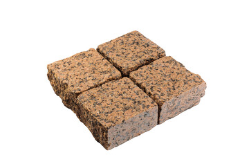 Four paving stones isolated on a white background