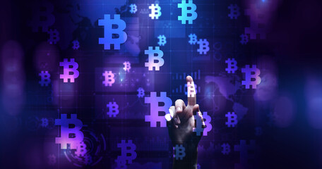 Bitcoin cryptocurrency trading and investment concept. Financial technology, Fintech and digital money.