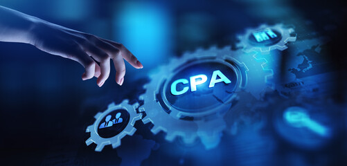 CPA Certified Public Accountant Audit Business concept on virtual screen.