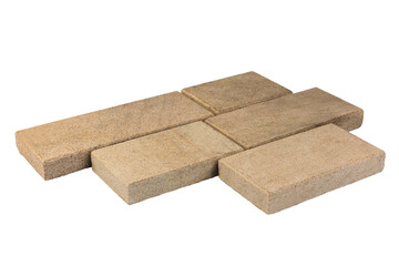 Four paving stones isolated on a white background