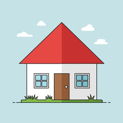 Flat design icon of a house