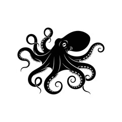 Black octopus vector icon