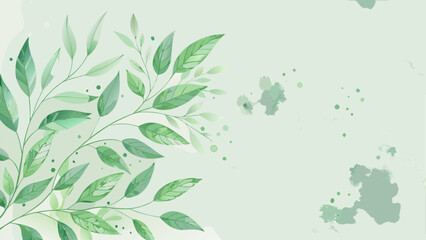 Animated Watercolor Leaves Motion Background - Botanical Wedding Design Element