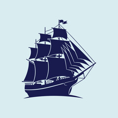 Historical sailing ship logo