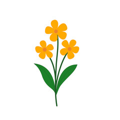 Cheerful Yellow Flowers Illustration on White Background