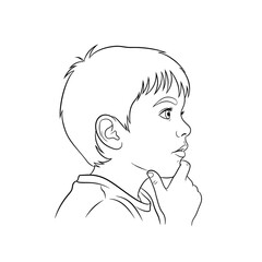 Boy profile line drawing