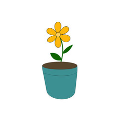 Cartoon Flower in Pot