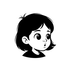 Young girl shocked vector