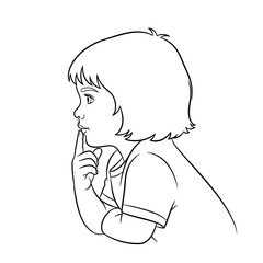 Young child thinking image