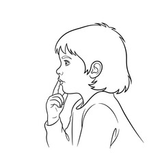 Child making quiet sign