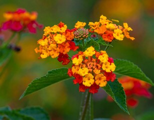 Vibrant cluster of orange and red flowers