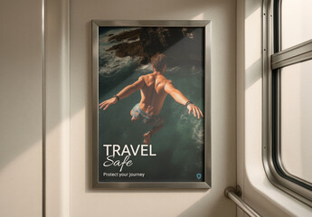 Adventure Travel Safety Tips Poster Mockup Psd