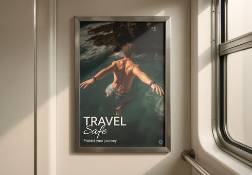 Adventure Travel Safety Tips Poster Mockup Psd