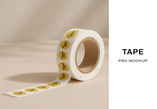 Customizable Tape Mockup Design Psd
